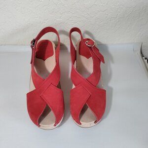 SANDGRENS“MOROCCO CROSSED CLOG SANDAL” in RednNEW NEVER WORN ‎ -SIZE 40
